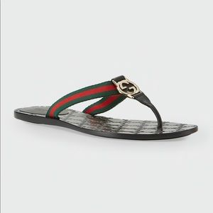 Gucci GG Thong Web Sandals